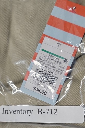 Cat & Jack Boy's 4/Pack Flat Front Stretch Uniform Chino Pants Khaki Size 6 - Picture 2 of 2