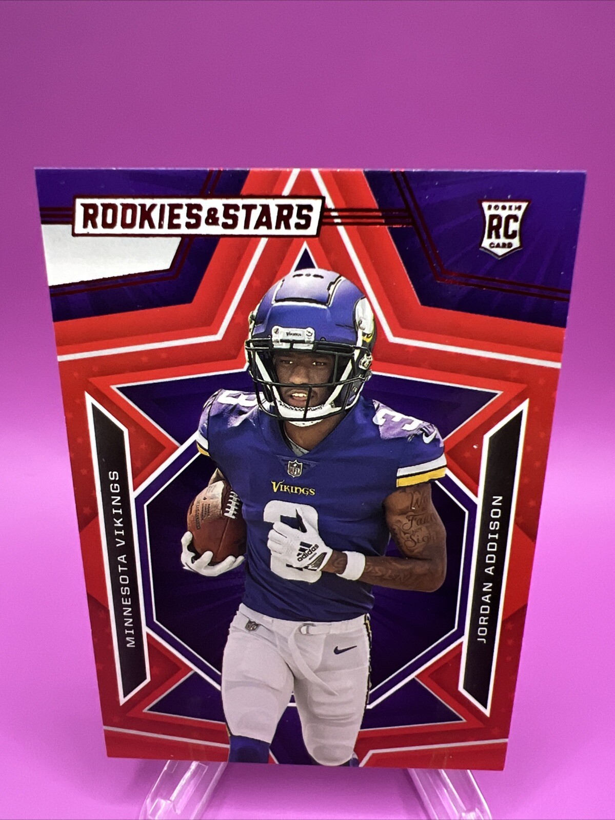 2023 Rookies and Stars - ROOKIE CARD RC - Red - VIKINGS - Jordan Addison #157