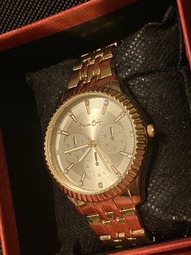 Orologio Jessica Carlyle Luxury Gold-Tone Cronografo Stile Donna 34MM NUOVO Batteria - Foto 4 di 15