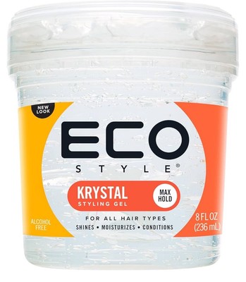4 Pack Eco Style Professional Styling Gel Krystal Alcohol Free, 8 Ounce All Hair