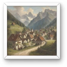 Three Digital download files bundle, printable wall art landscape, oil style.