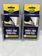 Lot Of 2 MD Foot Operated Hands Free Door Pull 55401 Protect Against Germs Alum