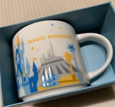 Disney Magic Kingdom Starbucks Kaffeetasse Becher 14oz You Are Here Collectio...