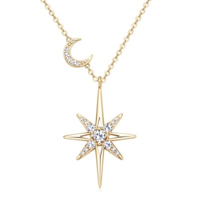 DIVA'S Moissanite Sterling Silver-14K Yellow Gold-Plated Necklace