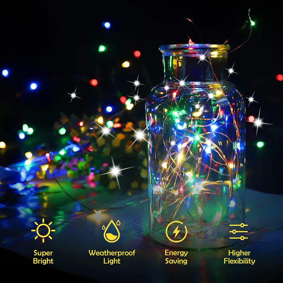 200 LED Solar Power String Fairy Lights 66FT Garden Outdoor Christmas Lamp -2PCS - Image 2 of 4