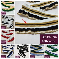 1M Costina a Maglia Nastro Cinturino Elasticizzato Increspati Righe Orlo Polsino