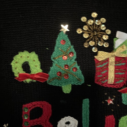 Tiara International Sweater Christmas Vintage Santa Holiday Sequin Womens Medium - Picture 4 of 13