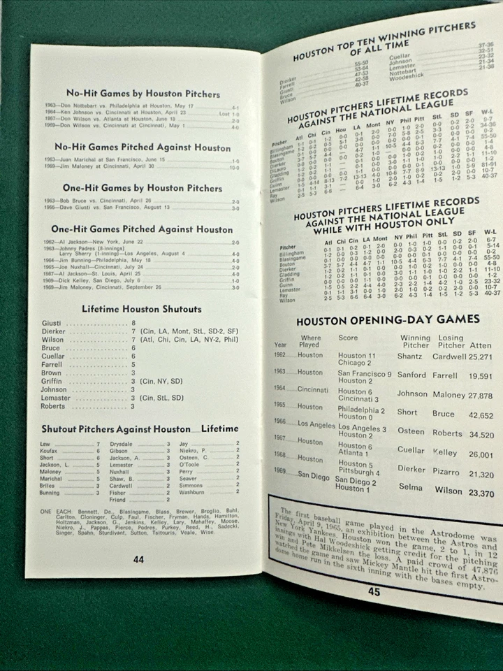 1970 Vintage HOUSTON ASTROS MEDIA GUIDE Press Book Yearbook JOE MORGAN 🔥 - Image 4 of 4
