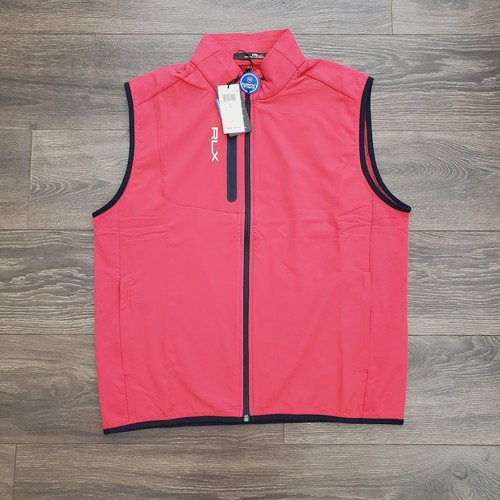Polo Ralph Lauren RLX Golf Vest Men's Size L Red New England Prep Wicking Jacket