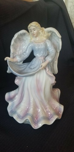 Y.H. 2000 Glossey Cermic/ Porzellan Engel lila und blau Kleid - Bild 1 von 5