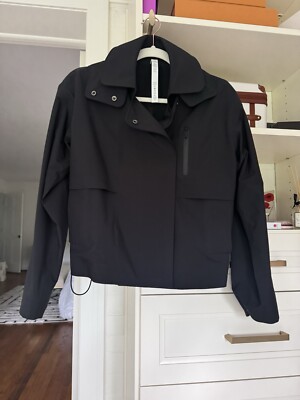 NWT Lululemon Cropped Black Trench Jacket With Hood Size 2 | eBay