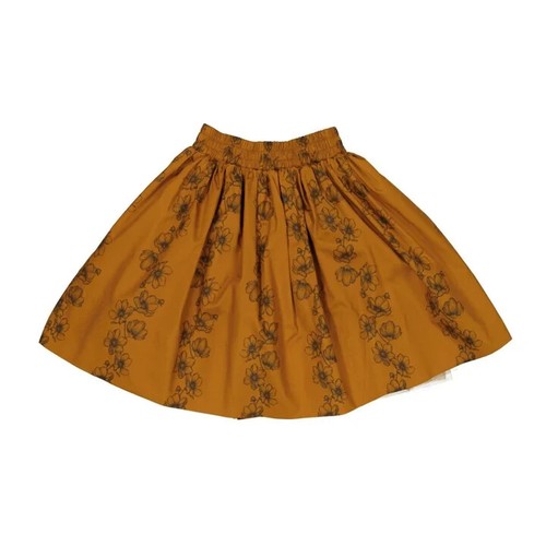 Girl's Carbon Soldier Portia Brown Floral Tulle Full Gathered Cotton Skirt Sz 8 - Picture 5 of 11