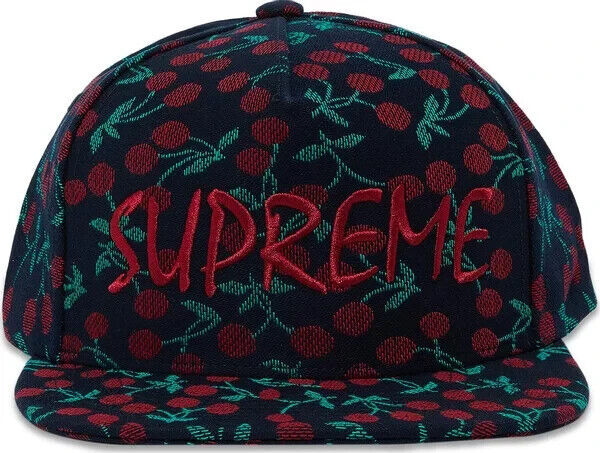 Supreme Cherries 5-Panel Hat Cap Indigo Snapback SS23  display picture 3