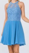 Star box Semi Formal Color Perry Blue  Short Dress Size  Small 