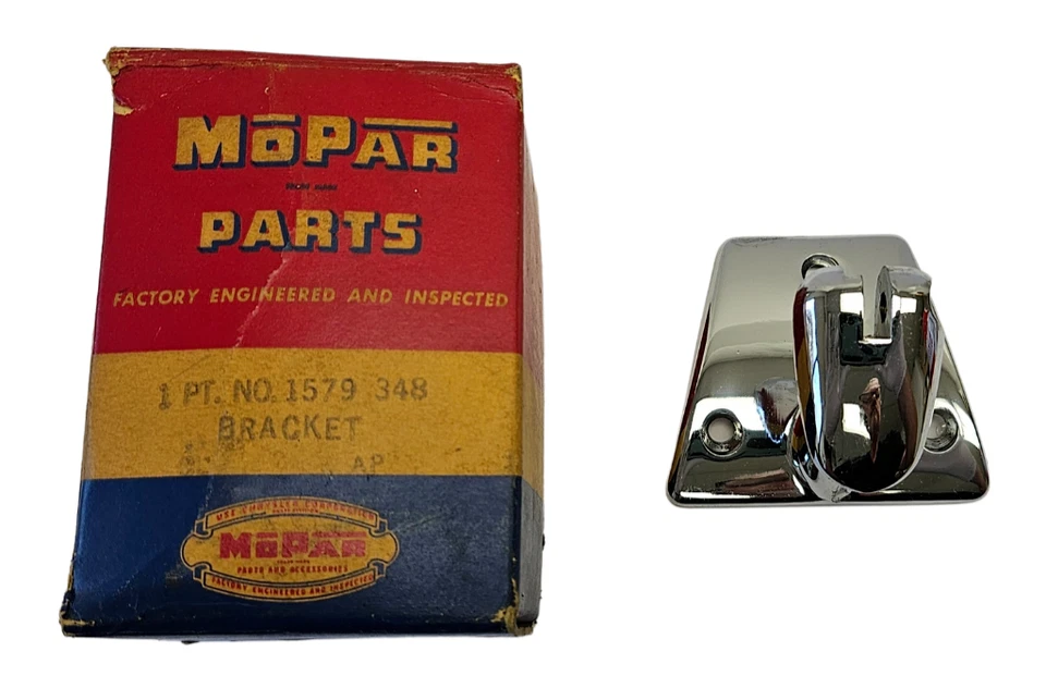 1955-1956 Dodge Inside Rear View Mirror Support Chrome Bracket 1579348 NOS - Image 2 of 4