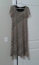 MOTHER OF BRIDE/GROOM GIORGIO SANT' ANGELO BEIGE LACE DRESS SIZE 8P