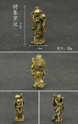 18 piezas/juego de estatuillas de latón macizo dieciocho Arhat estatua adorno para el hogar estatuillas nuevas - Imagen 18 de 20