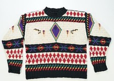 Rare Vintage WOOLRICH Southwestern Native Aztec Navajo Sweater 90s Women  s SZ XL
