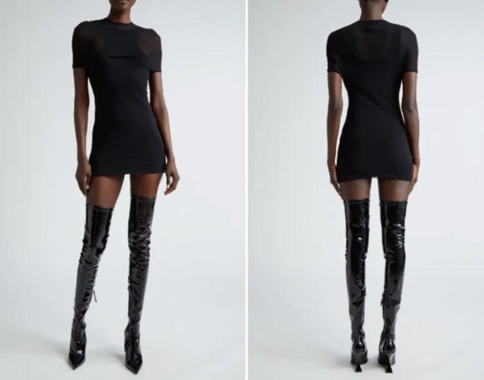 Vestido Convertible Jean Paul Gaultier Shayne Oliver Logo Malla Transparente Tul S = 6 Foto 2 de 4