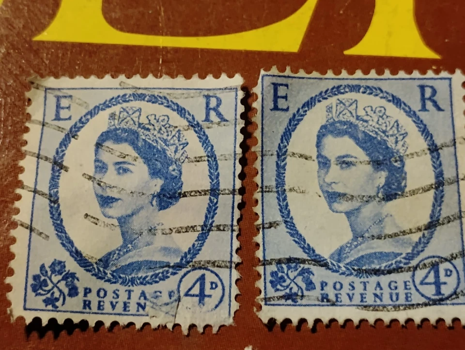 GREAT BRITAIN QUEEN ELIZABETH II-VF 1957 4d Postage Stamp Off Paper - Image 2 of 2