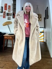 Stunning Alex Max Faux Fur Teddy Coat Beige One Size