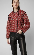 Isabel Marant Etoile Manae Quilted Jacket In Red S 36 Women's Winter NWT 35850