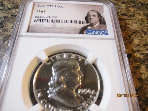 1956 FRANKLIN HALF DOLLAR TYPE 2 PROOF NGC PR 67     108