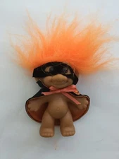 Russ Troll Doll! 3” Orange Hair Halloween Mask And Cape - new