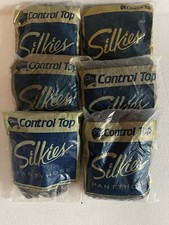 SILKIES PANTYHOSE CONTROL TOP WHITE MEDIUM LOT OF 6