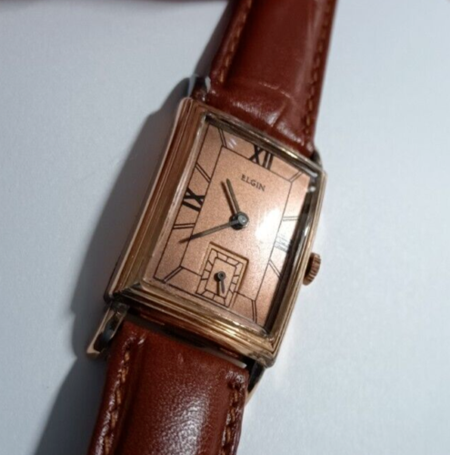 ELGIN 557 Curvex 15 Jewel Manual Wind w/ Sub Second 10K ROSE GOLD FILLED - Picture 1 of 18