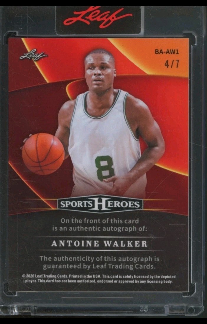 2026 Leaf Antoine Walker AUTO /7 Basketball Card Green BA-AW1