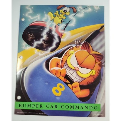 Garfield the Cat and Odie Bumper Car Commando School 3 Ring Binder Folder