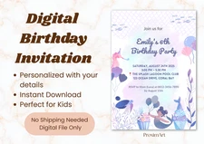 Pastel Mermaid Party Invitation | Digital Download | Fast Delivery