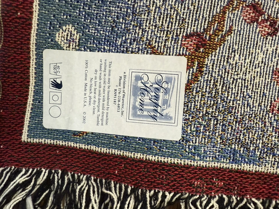 VINTAGE Winter Bird Tapestry Or Blanket 5 Ft X 4ft - Image 2 of 2