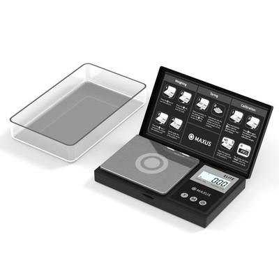 MAXUS Digital Pocket Gram Scale 500g x 0.01g High Precision Compact, Black 