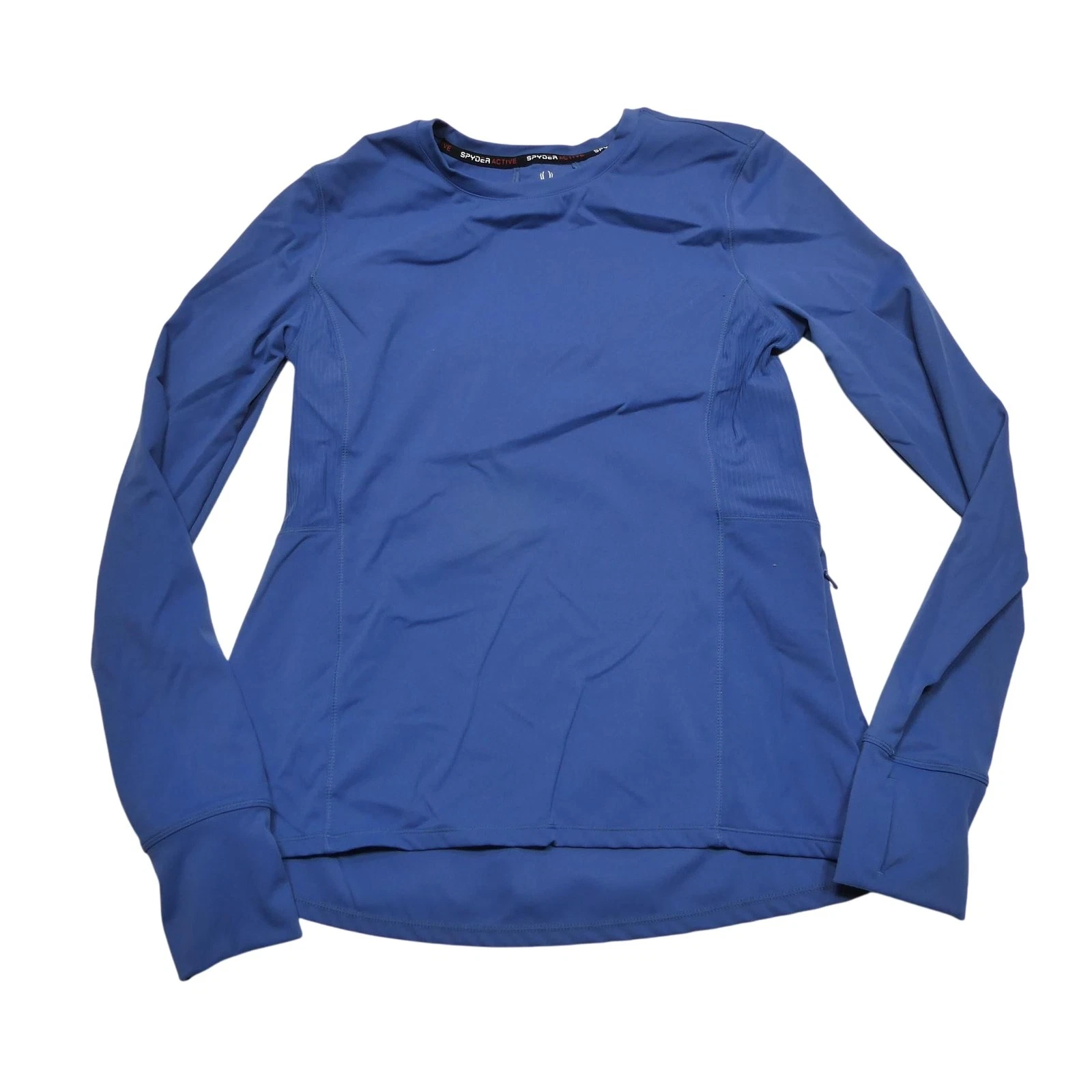 Spyder Shirt Mens Medium Blue Long Sleeve Athletic Baselayer Running