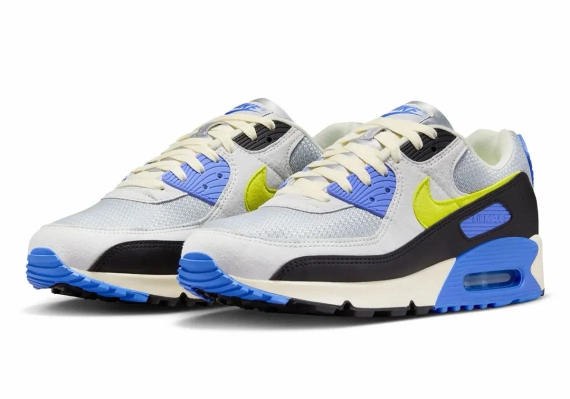 Nike Air Max 90 Wave Pack Photon Dust Blue Cyber Shoes IU7543-025 Mens Size NEW