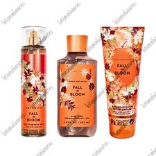 Bath & Body Works FALL IN BLOOM Body Wash, Cream, Mist -  Lot of 3 - NEW