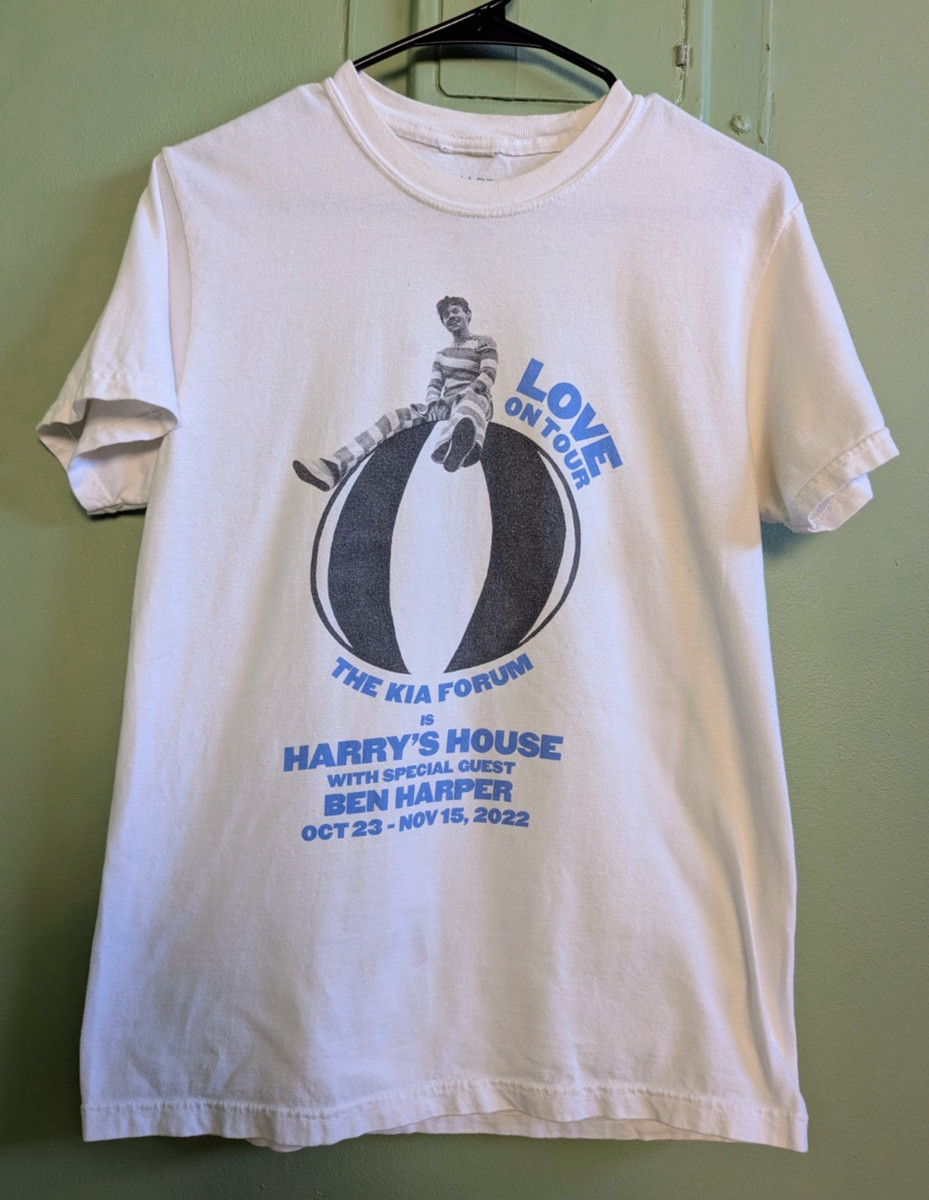 Harry Styles Love On Tour 2022 Kia Forum Concert Merch White Graphic T-Shirt S