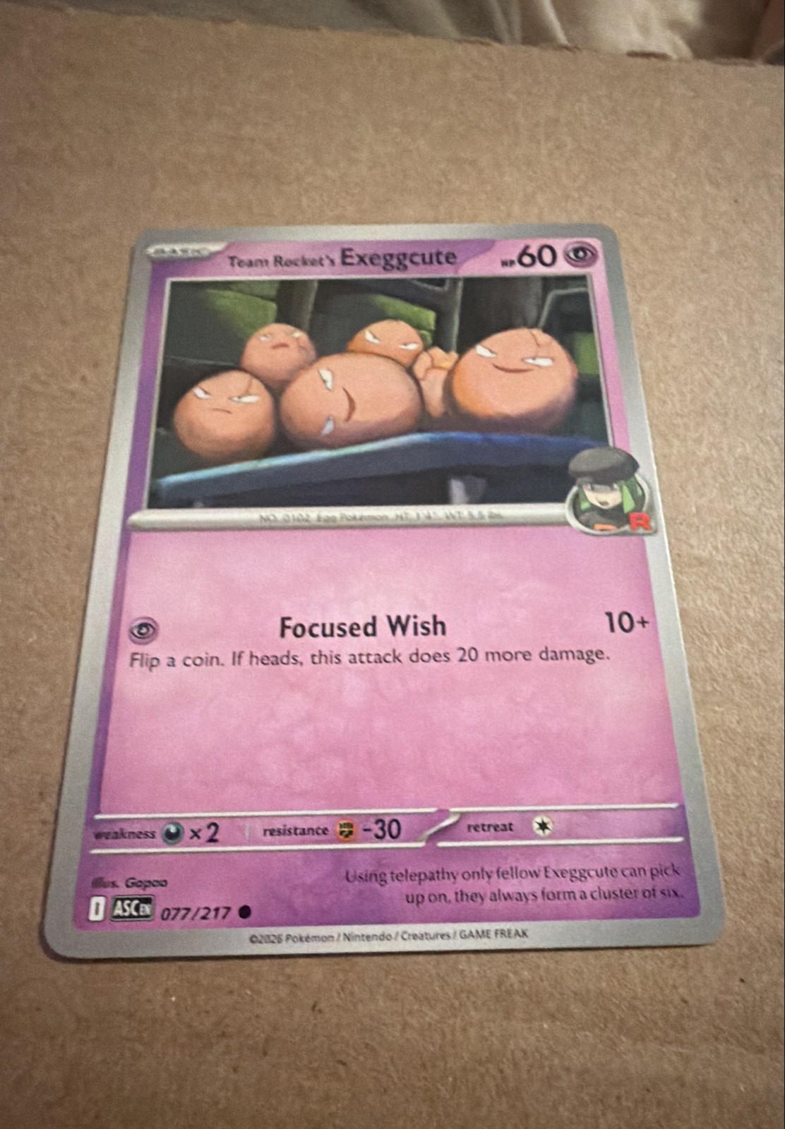 Team Rocket's Exeggcute 077/217 Me: Ascended Heroes Regular