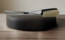 Vintage Folding Shoe Horn Brush Stainless Steel Original Box Shoe Care 1960  s