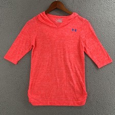 Under Armour Pullover Youth Large Loose Fit Hooded Activewear Performance Coral