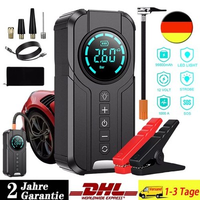 30000mAh 12V Auto Starthilfe Jump Starter Ladegerät Booster Mit Luftkompressor