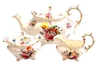 HAMMERSLEY LADY PATRICIA MEMBER OF SPODE GROUP SCALLOPED TEAPOT + Cream & Sugar
