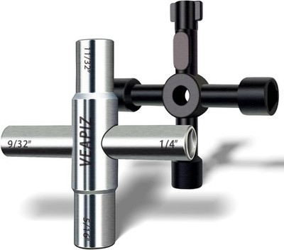 2PCS 4 Way Sillcock Water Key, Heavy Duty Multifunctional Water Utility Key, Ste