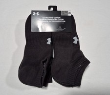 Under Armour Mens Training Cotton - Cushioned No Show Black Socks SZ 8.5-13