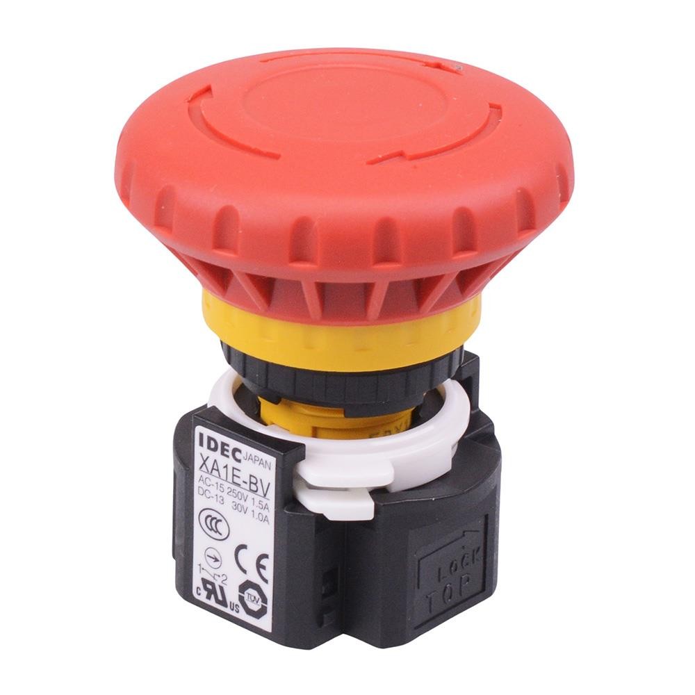 XA1E-BV404R 16mm Emergency Stop Switch 40mm Mushroom 4NC IP65 IDEC