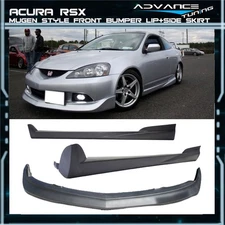 For 05-06 Acura RSX Mugen Style Front Bumper Lip Spoiler + Side Skirt PU DC5