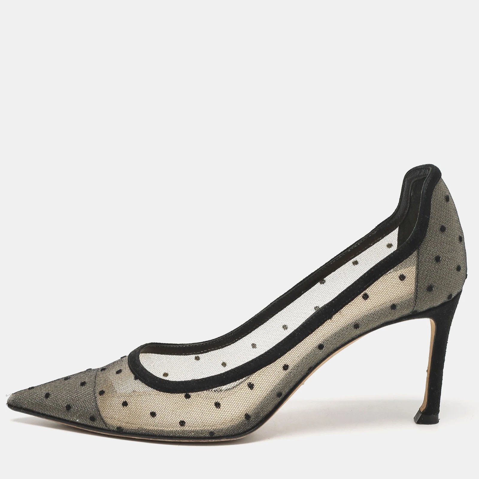 Escarpins Dior noir/beige maille à pois D Moi taille 35,5