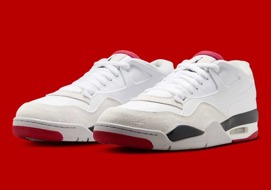 Nike Air Jordan 4 RM White Fire Red Sneakers FQ7939-102 Mens  display picture 3